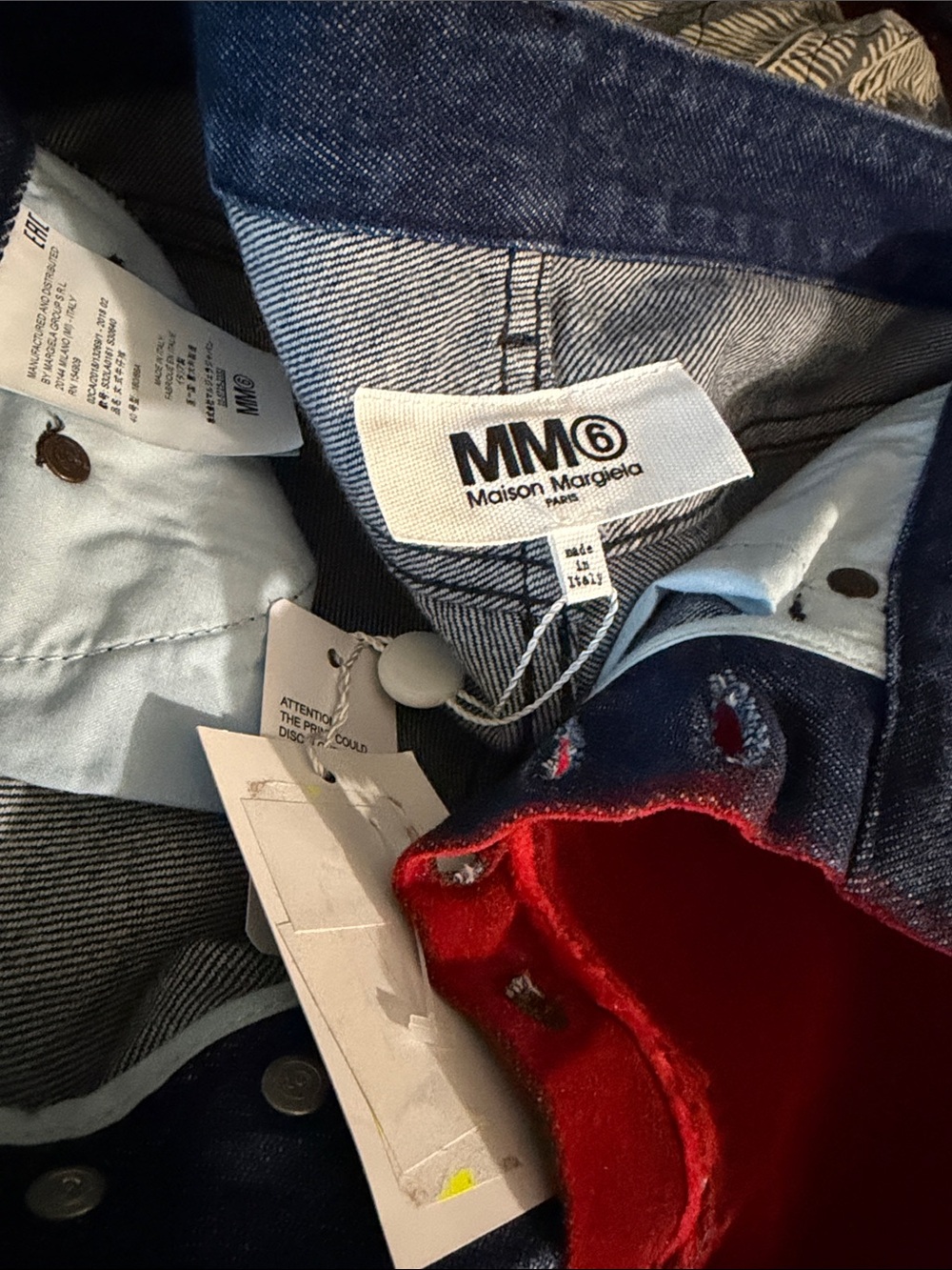 MM6 Maison Martin Margiela Red Corduroy Flare Jeans - Picture 5 of 7